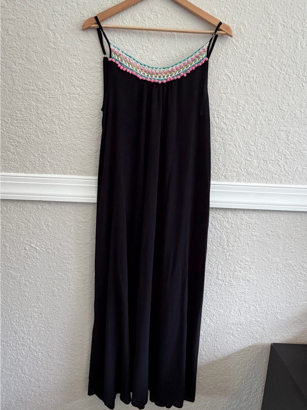 Red Carter Cover Up - Black with crochet neckline - M
